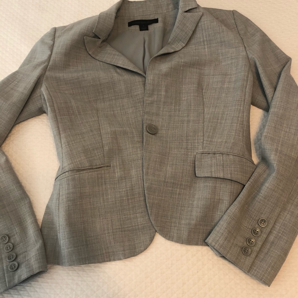 Express Design Studio Light Gray 1 Button Blazer 6 - image 2